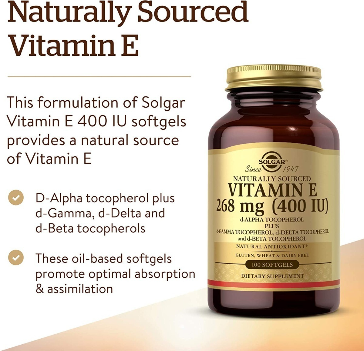 Salud y Equipamiento Médico - Vitamina E Solgar 400 Iu 2