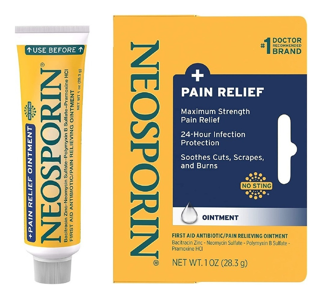 Salud y Equipamiento Médico - Crema Unguento Neosporin + Pain Relief  1 Oz 0