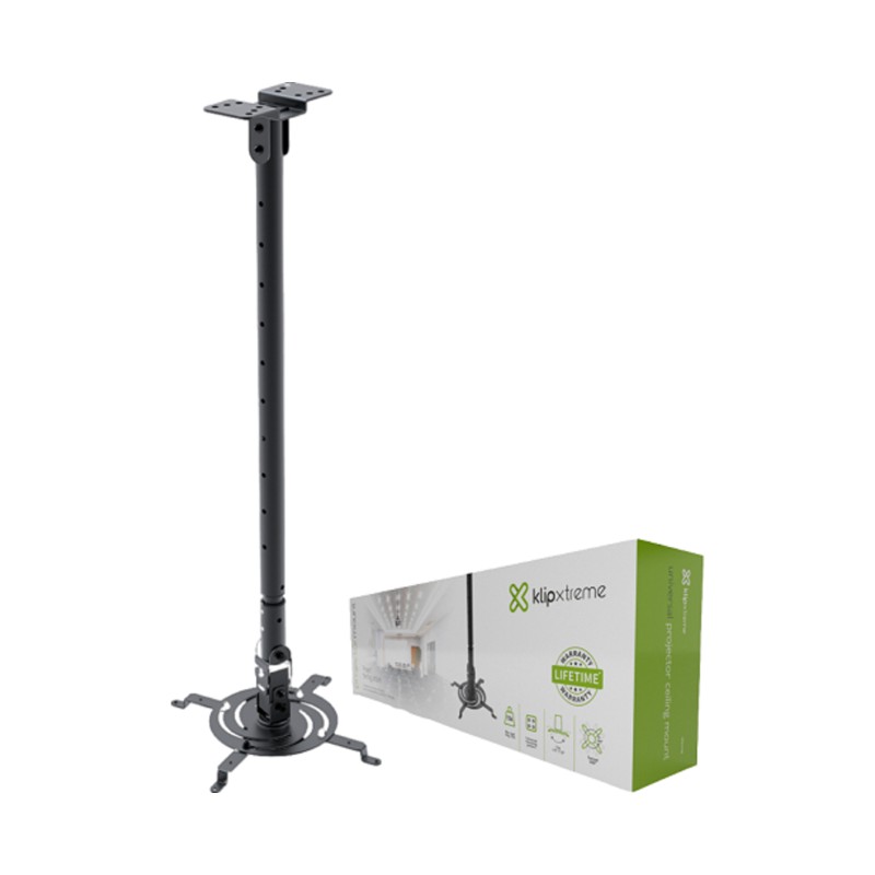 computadoras y laptops - SOPORTE PARA PROYECTOR KLIPX NEGRA DE TECHO DESDE 850MM HASTA 1215MM, SOPORTA HA 0