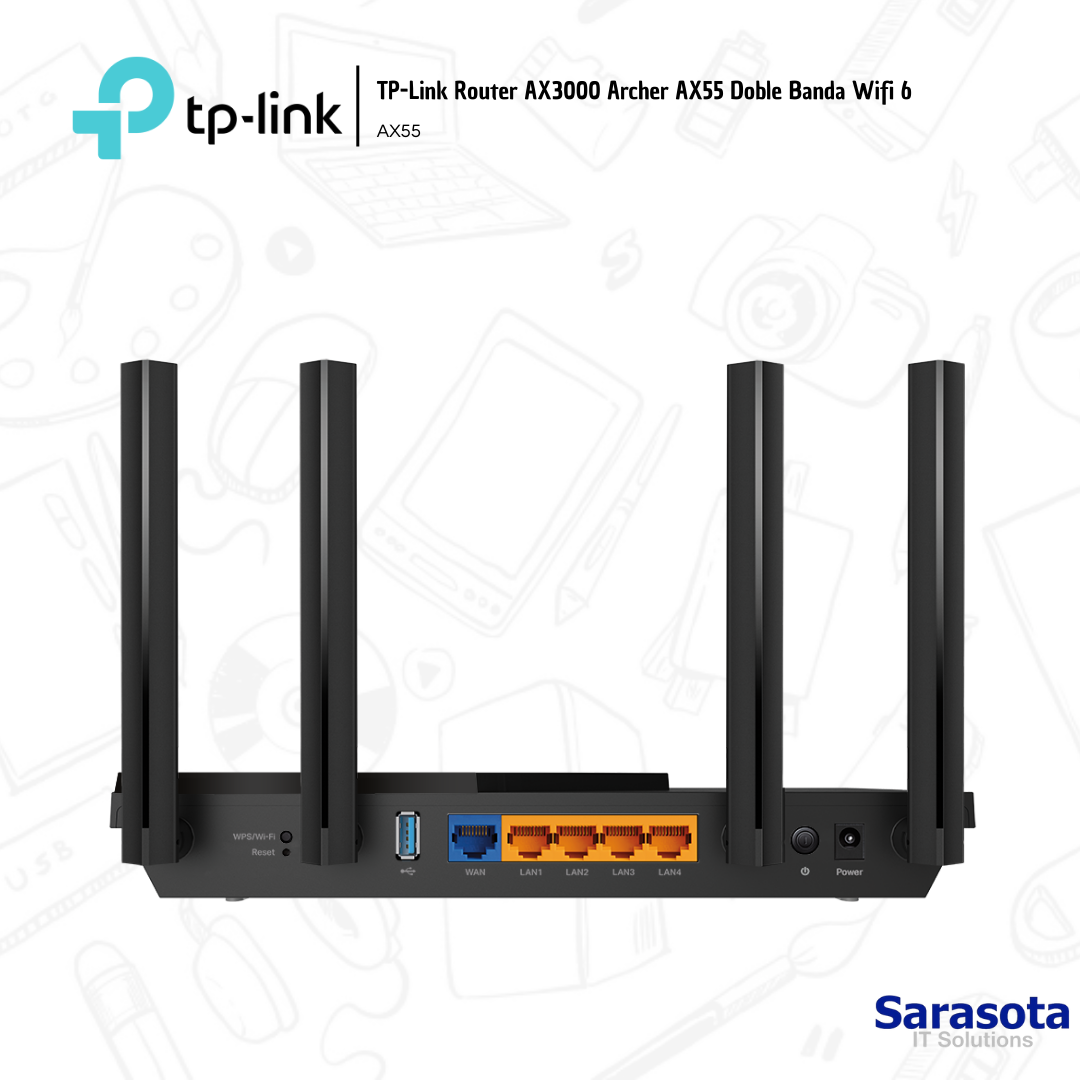 accesorios para electronica - TP-Link Router AX3000 Archer AX55 Doble Banda Wifi 1