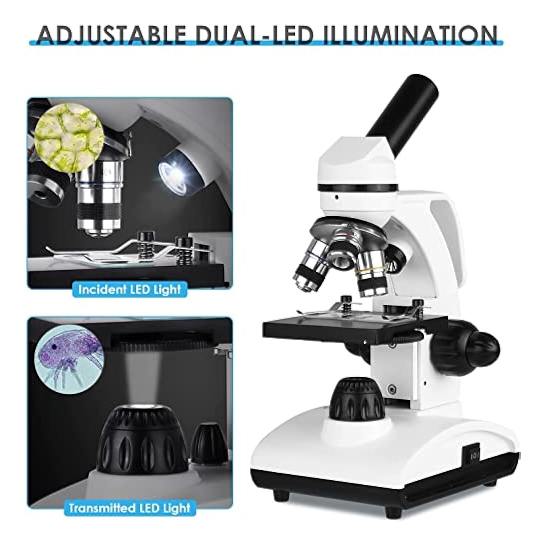 Salud y Equipamiento Médico - Microscopios 40x-1000x Para Estudiantes, Niños Y Adultos, Mi 1