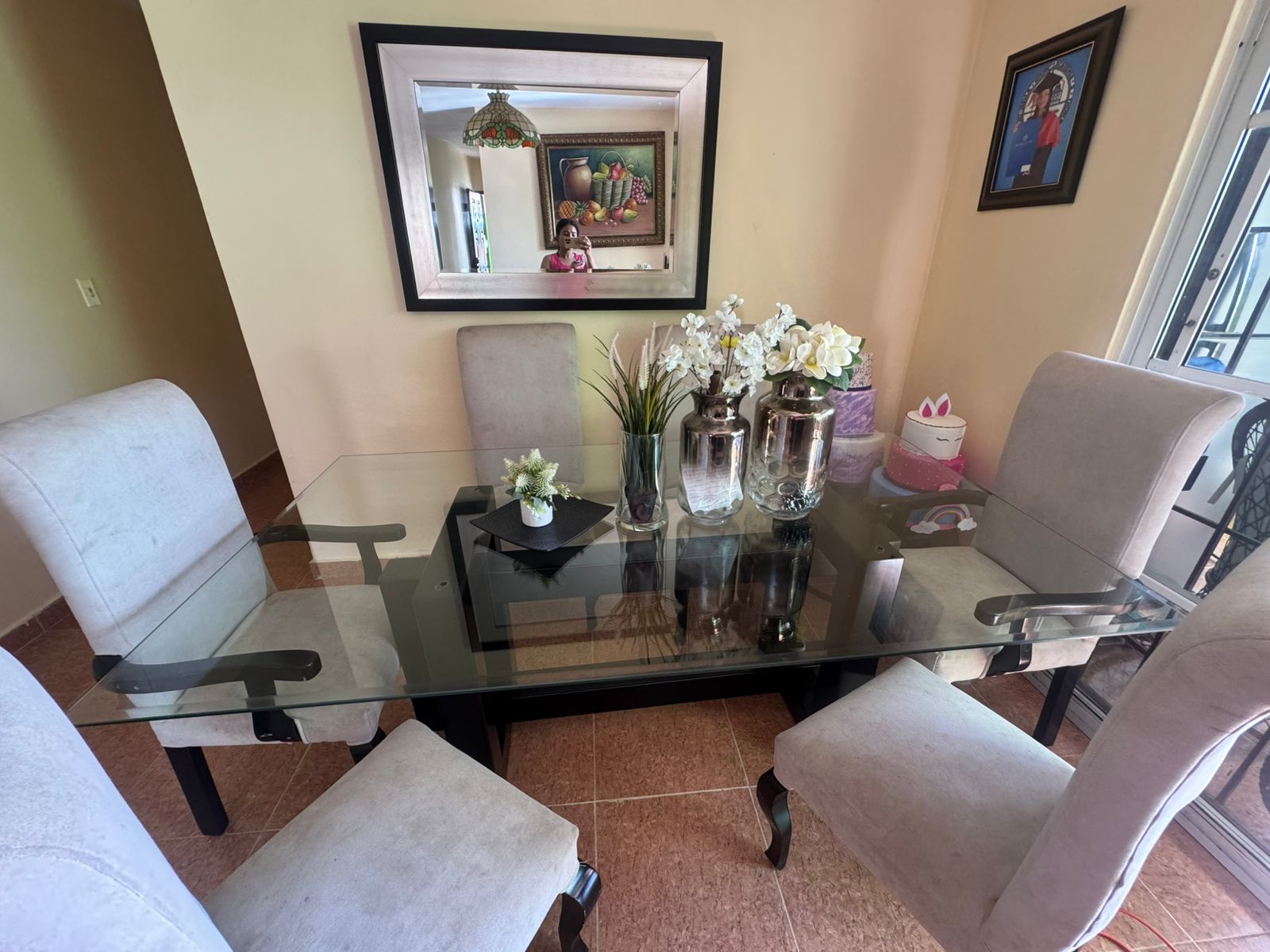 muebles y colchones - Comedor en tope de cristal 1