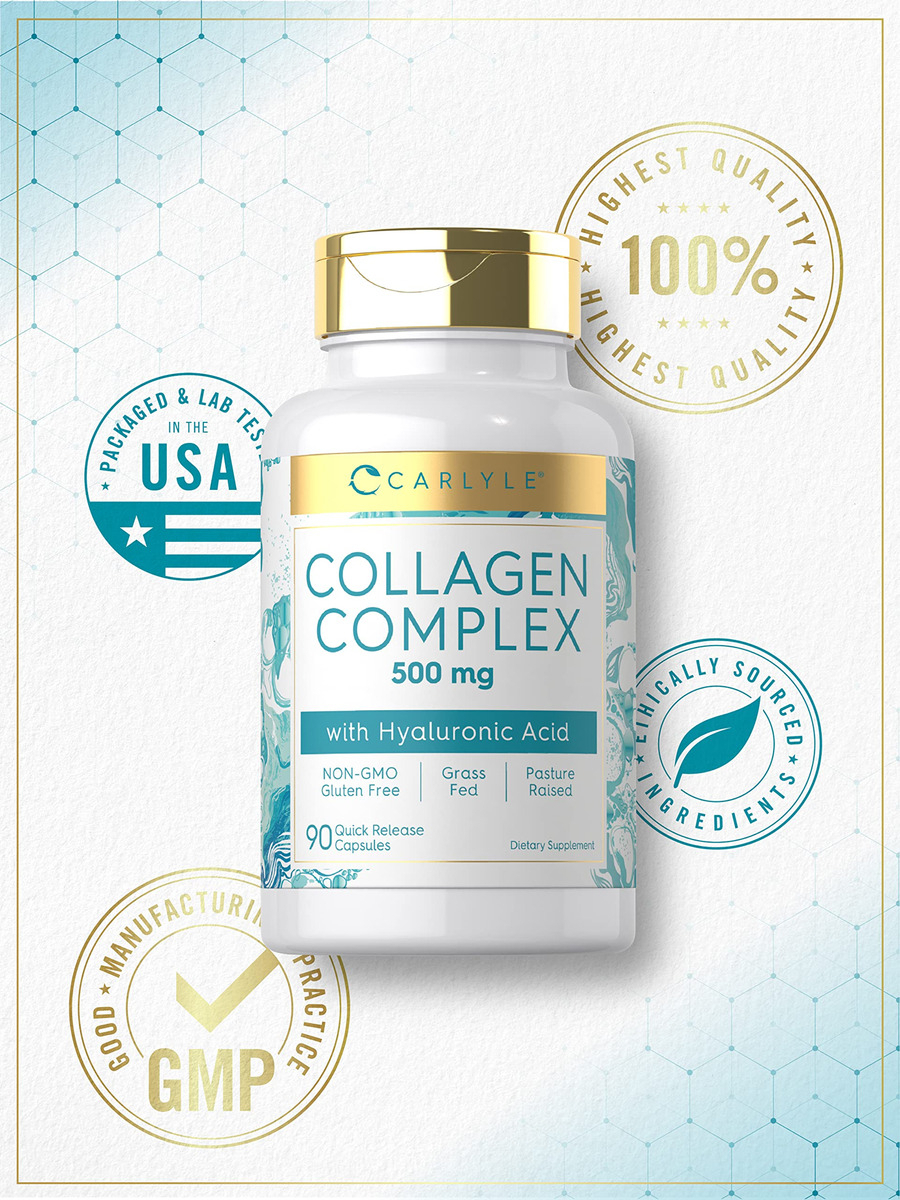 Salud y Equipamiento Médico - Carlyle Pastillas De Colageno Con Acido Hialuronico 500mg | 4