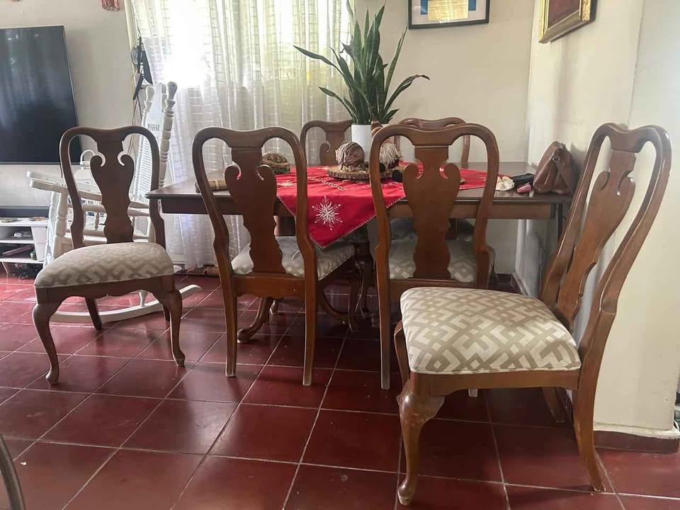 cocina - Juego de comedor roble americano con 6 sillas 1