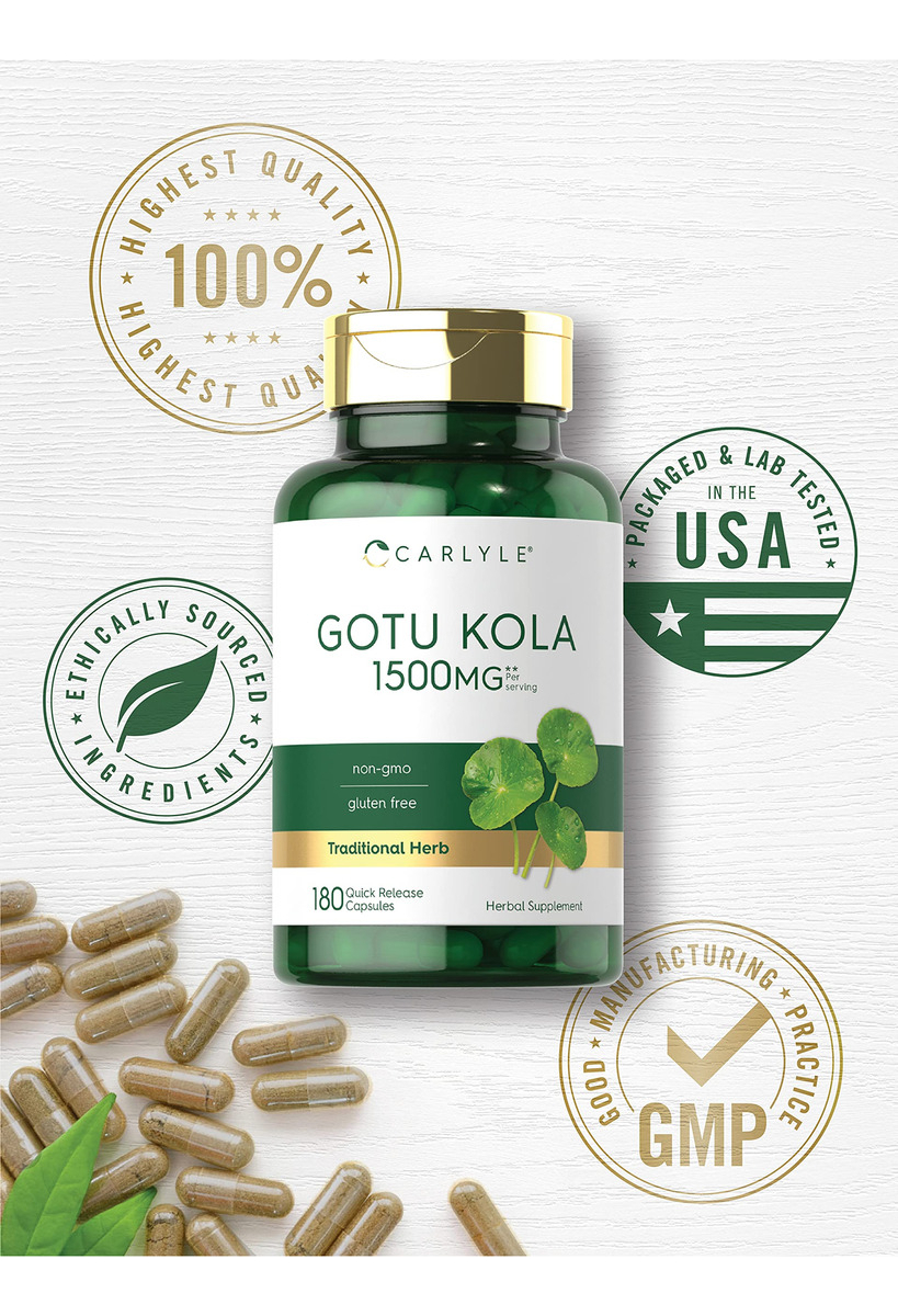 Salud y Equipamiento Médico - Gotu Kola 1500 Mg Extracto De Hierbas Premium 180 Capsulas 3