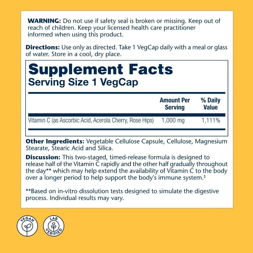 Salud y Equipamiento Médico - Vitamina C 1000mg Solaray - Unidad 1