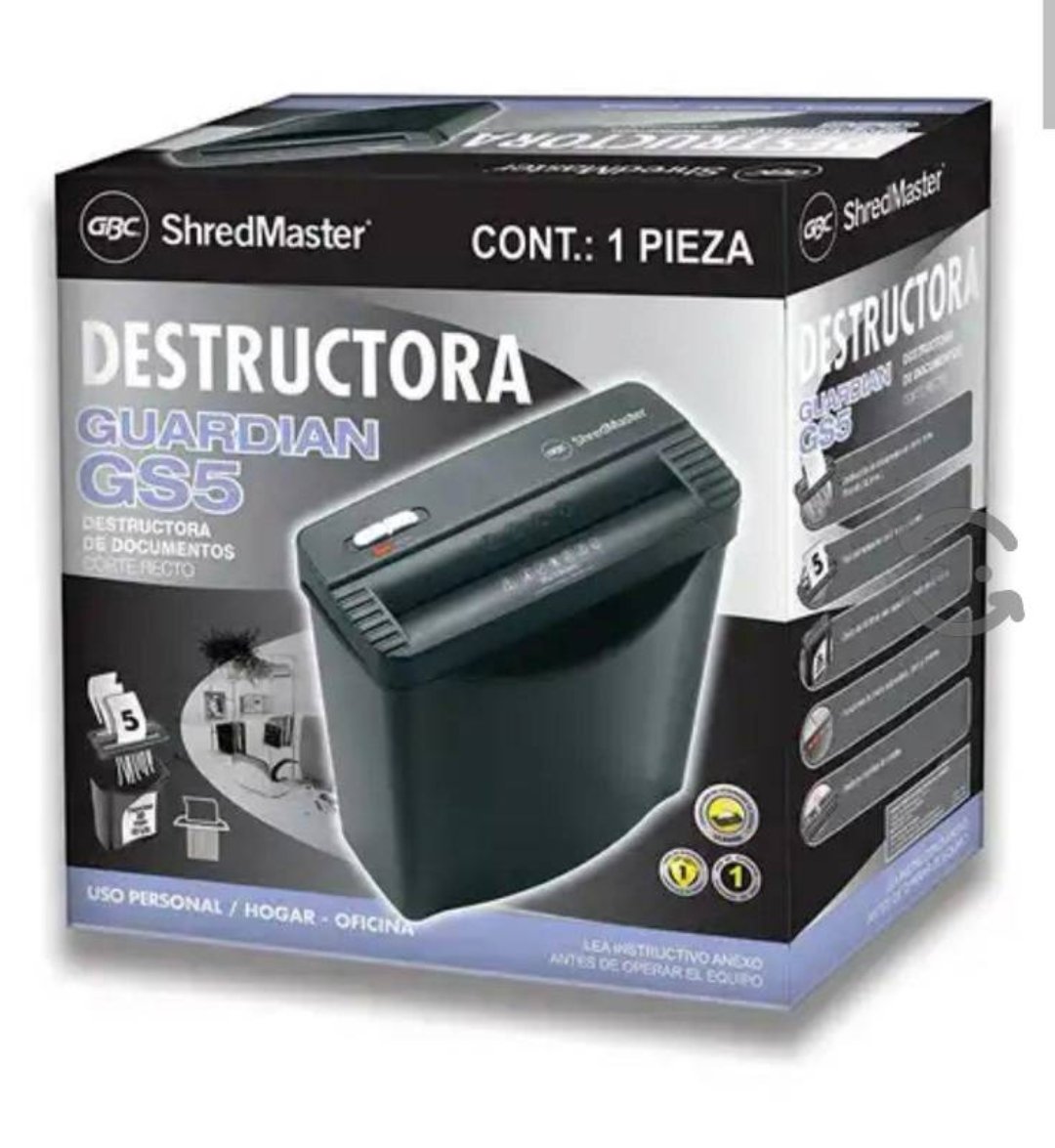 impresoras y scanners - TRITURADORA GBC GUARDIAN GS5 PARA 5 PAGINAS ALA VEZ  1
