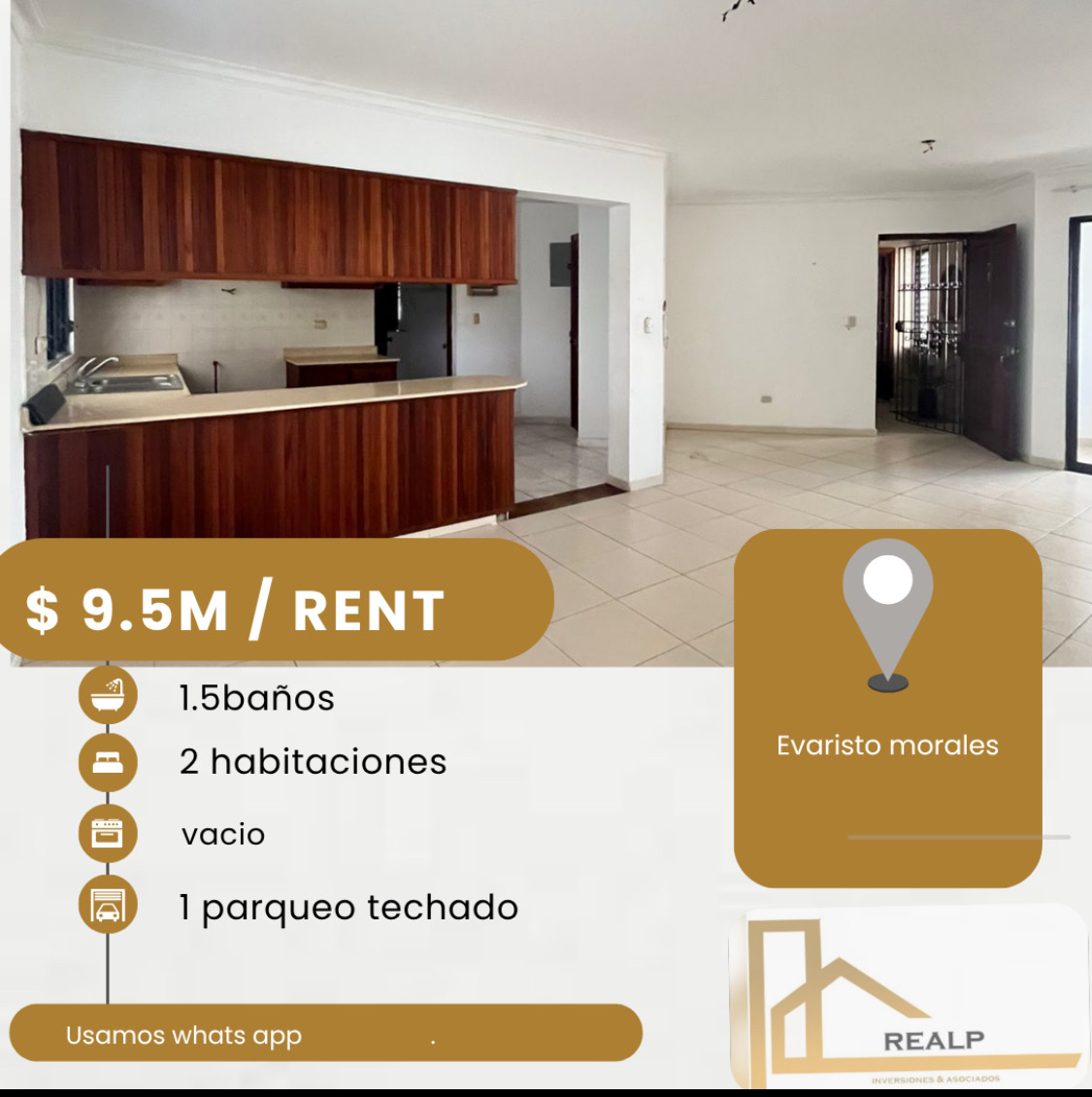 apartamentos - hermoso apartamento en Evaristo morales 