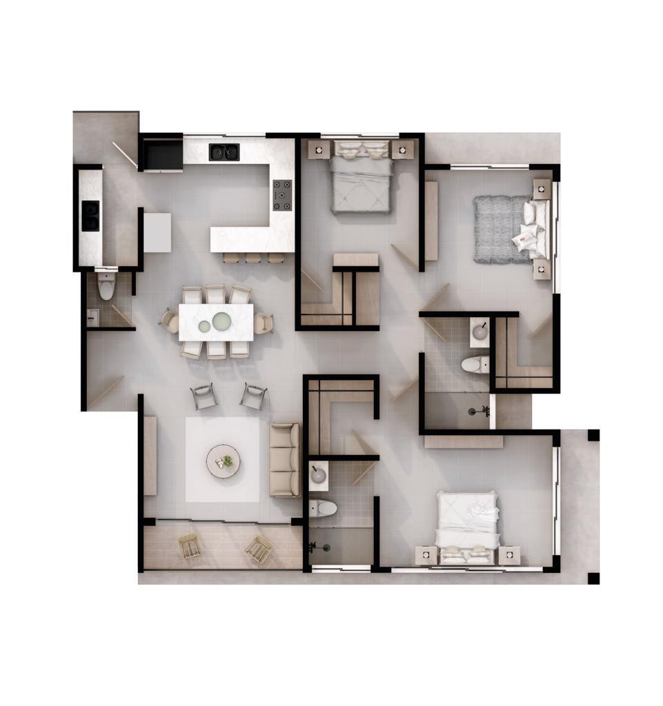 apartamentos - Proyecto de apartamentos de 3 habitaciones en Santiago, urbanizacion Thomen 5
