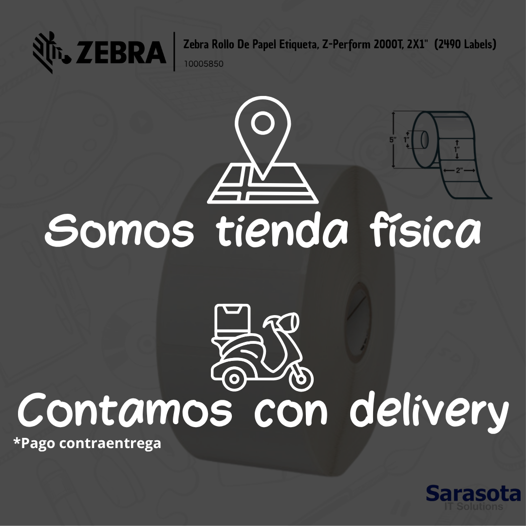accesorios para electronica - Zebra Rollo De Papel Etiqueta, 2X1 2490 labels 1
