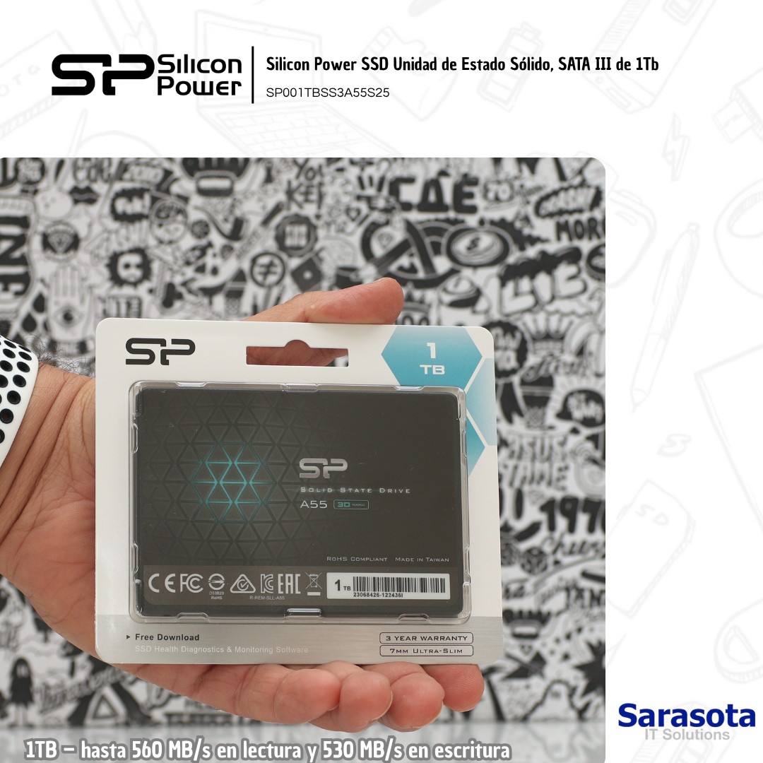 accesorios para electronica - SSD 1Tb Disco Estado Sólido marca Silicon Power 