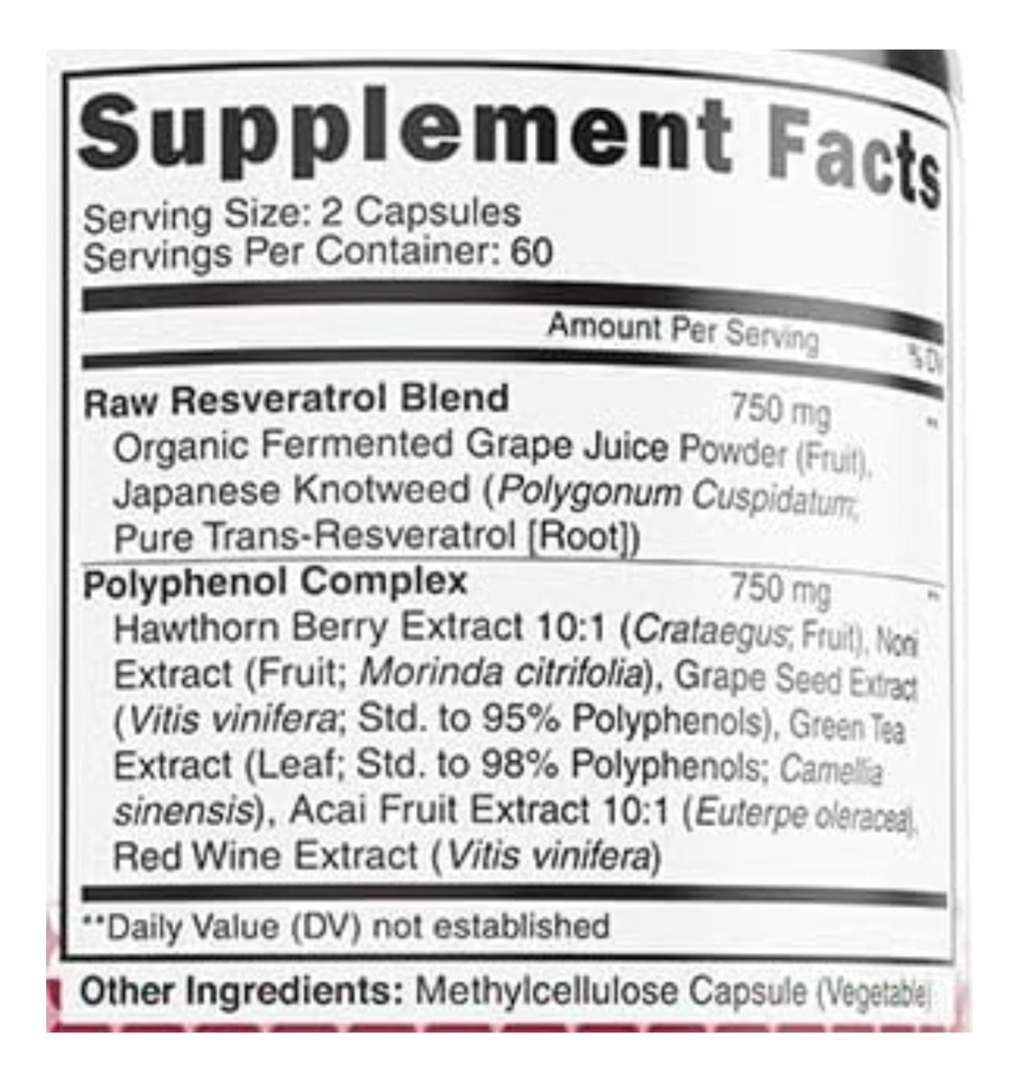 Salud y Equipamiento Médico - Resveratrol 750mg - 120 Capsulas 1