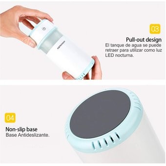 salud y belleza - Mini Humidificador De Aire Usb Difusor Con Luz 2