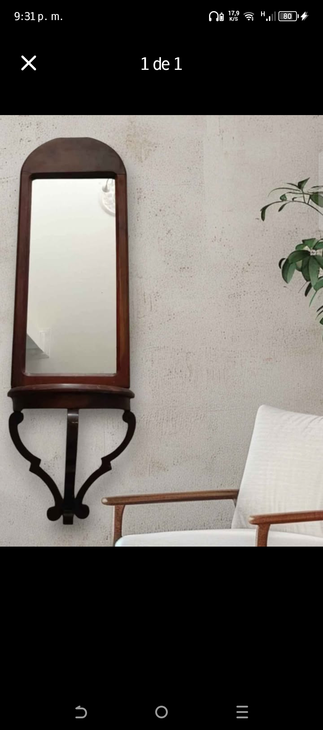 muebles y colchones - Repisa vintage  con espejo 