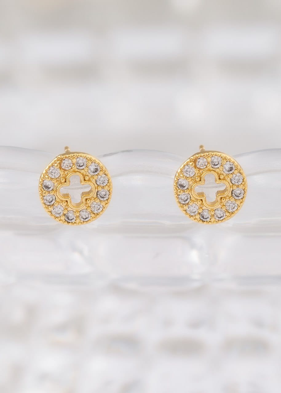 joyas, relojes y accesorios - Aretes Trebol circonias 1