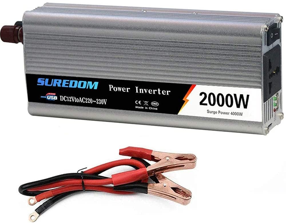 equipos profesionales - Inversor de corriente portátil cargador de carro power inverter 2000W 110V 4