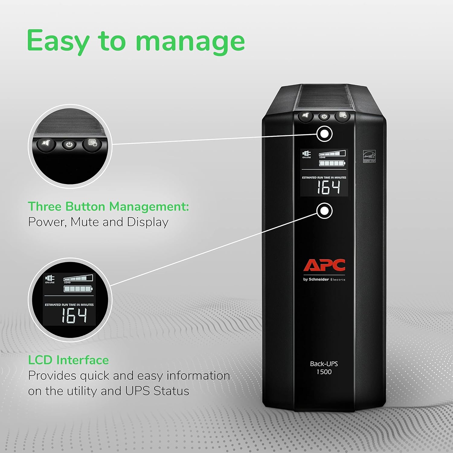 accesorios para electronica - APC UPS 1500 VA UPS Batería de reserva y protector 7