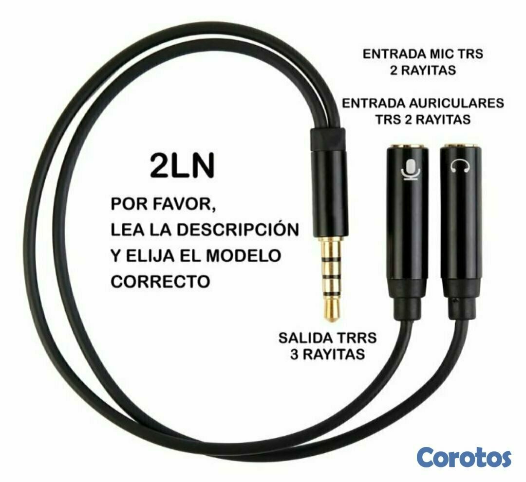 accesorios para electronica - Adaptador divisor de audio audífono y micrófono con conector 3.5mm 3
