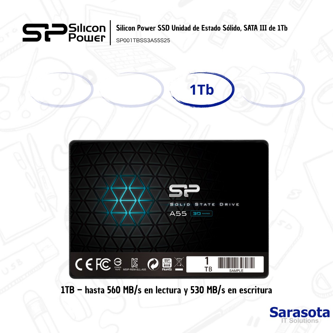 accesorios para electronica - SSD 1Tb Disco Estado Sólido marca Silicon Power  1