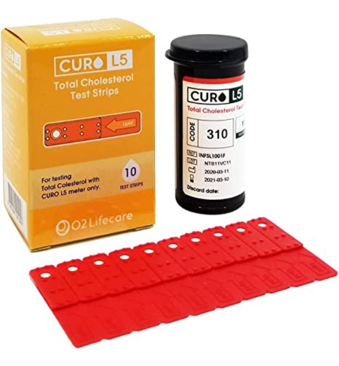 Salud y Equipamiento Médico - Tiras Prueba Colesterol En Sangre Curo L5 0