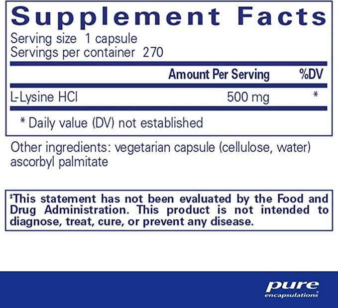 Salud y Equipamiento Médico - L-lisina - Pure Encapsulations 1