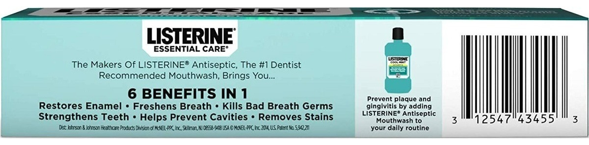 Salud y Equipamiento Médico - Crema Dental Listerine Essential Care Fluoride Menta 2