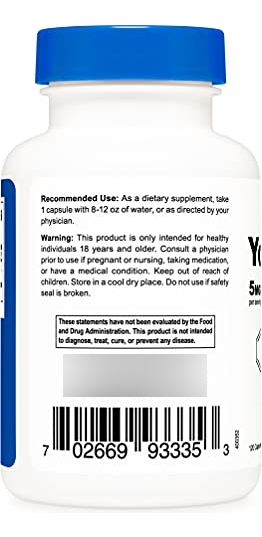Salud y Equipamiento Médico - Nutricost Hcl 5 Mg, 120 Capsulas Yohimbina Fuerza Extra 5