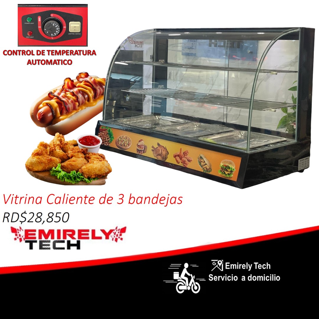 equipos profesionales - Vitrina exhibidora mostrador caliente de comida de 3 niveles 36 pulgadas 0