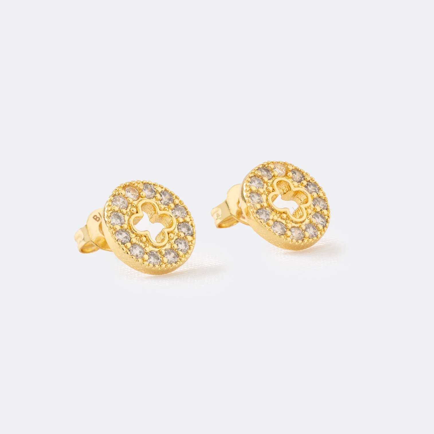 joyas, relojes y accesorios - Aretes Trebol circonias 2
