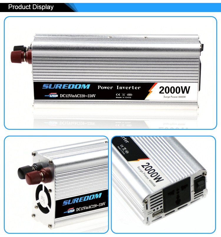 equipos profesionales - Inversor de corriente portátil cargador de carro power inverter 2000W 110V 5