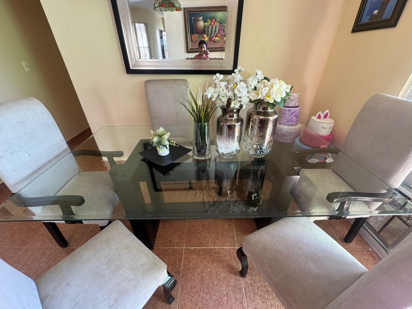 muebles y colchones - Comedor en tope de cristal