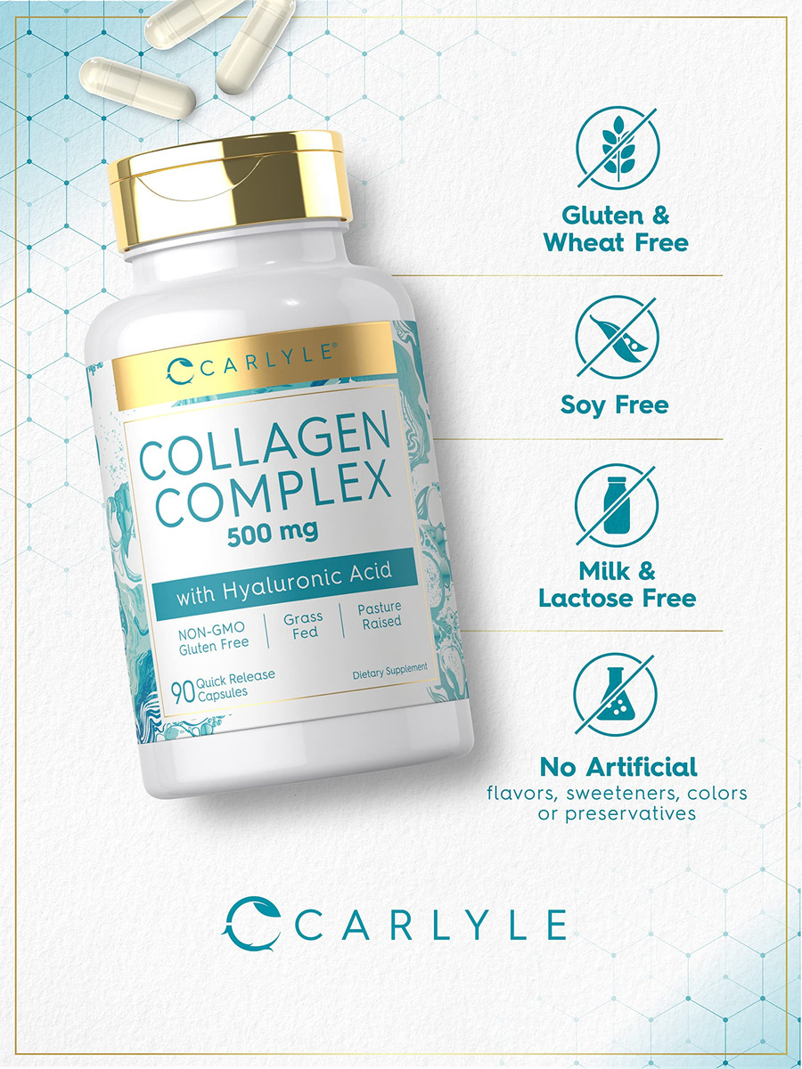 Salud y Equipamiento Médico - Carlyle Pastillas De Colageno Con Acido Hialuronico 500mg | 3