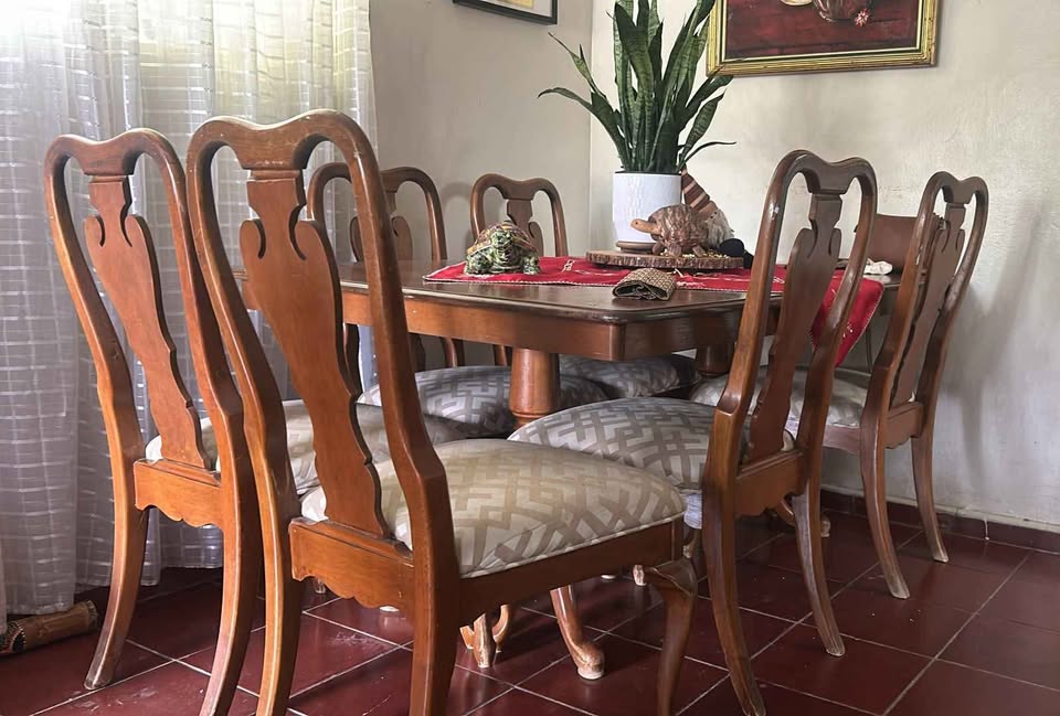 cocina - Juego de comedor roble americano con 6 sillas 0