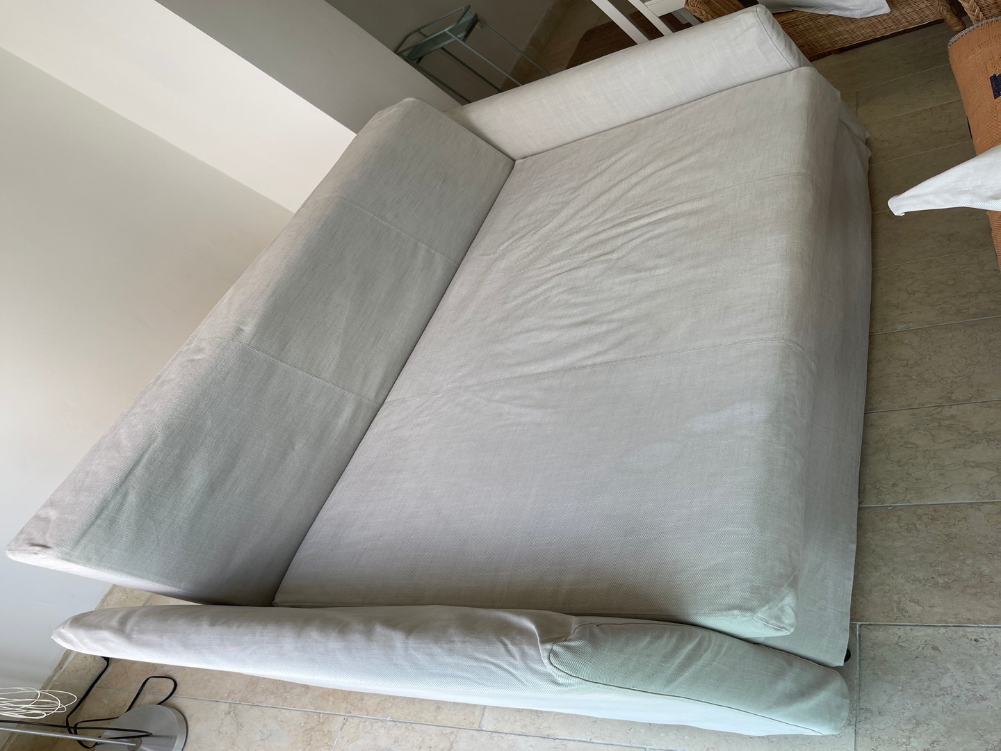 muebles y colchones - Sofa cama con gaveta para guardar las almohadas, sabanas  y cobijas 6