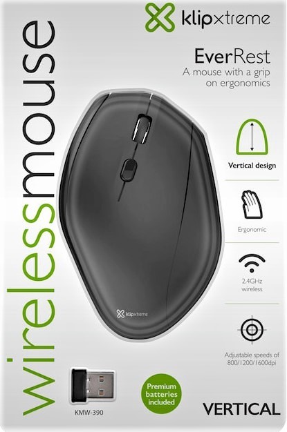 impresoras y scanners - MOUSE  PROFESIONAL WIRELESS KLIPX VERTICAL, ERGONOMICO, 2.4 GHZ,800/1200/1600DPI