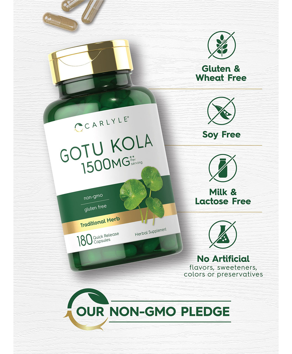 Salud y Equipamiento Médico - Gotu Kola 1500 Mg Extracto De Hierbas Premium 180 Capsulas 2