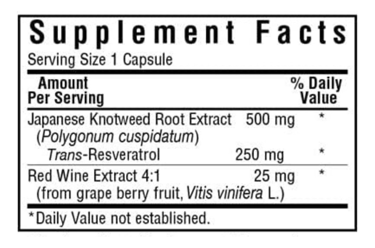 Salud y Equipamiento Médico - Resveratrol 250mg Bluebonnet 1