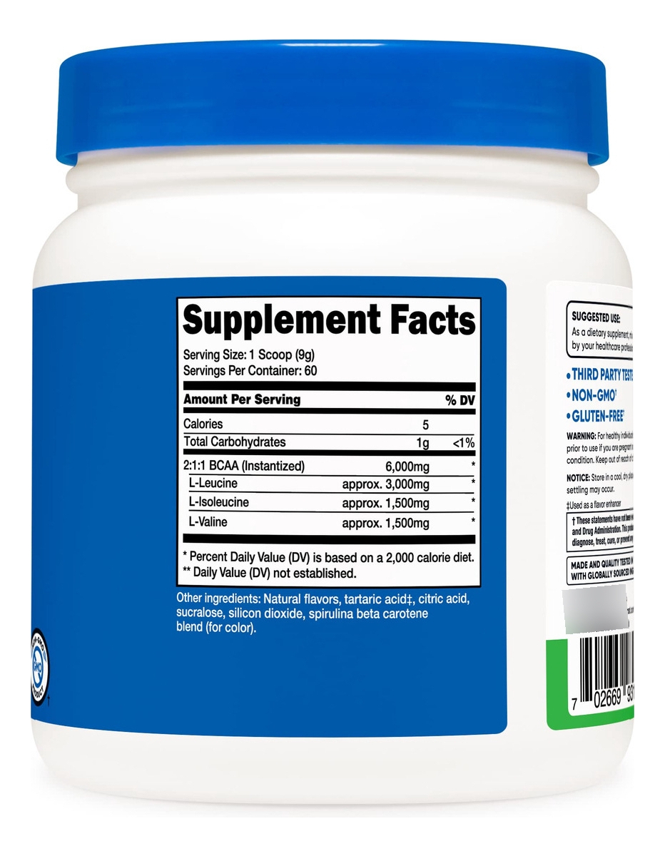 Salud y Equipamiento Médico - Bcaa Polvo 2:1:1 Nutricost 3