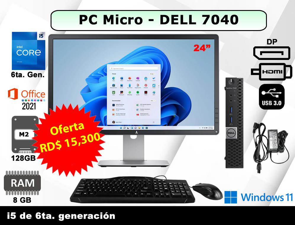 computadoras y laptops - Pc Micro Dell 4070 Completa 0