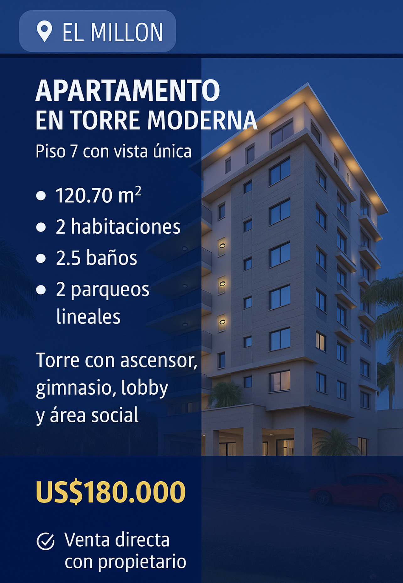 apartamentos - Venta de Apto. en El Millón. Santo Domingo D.N. 0