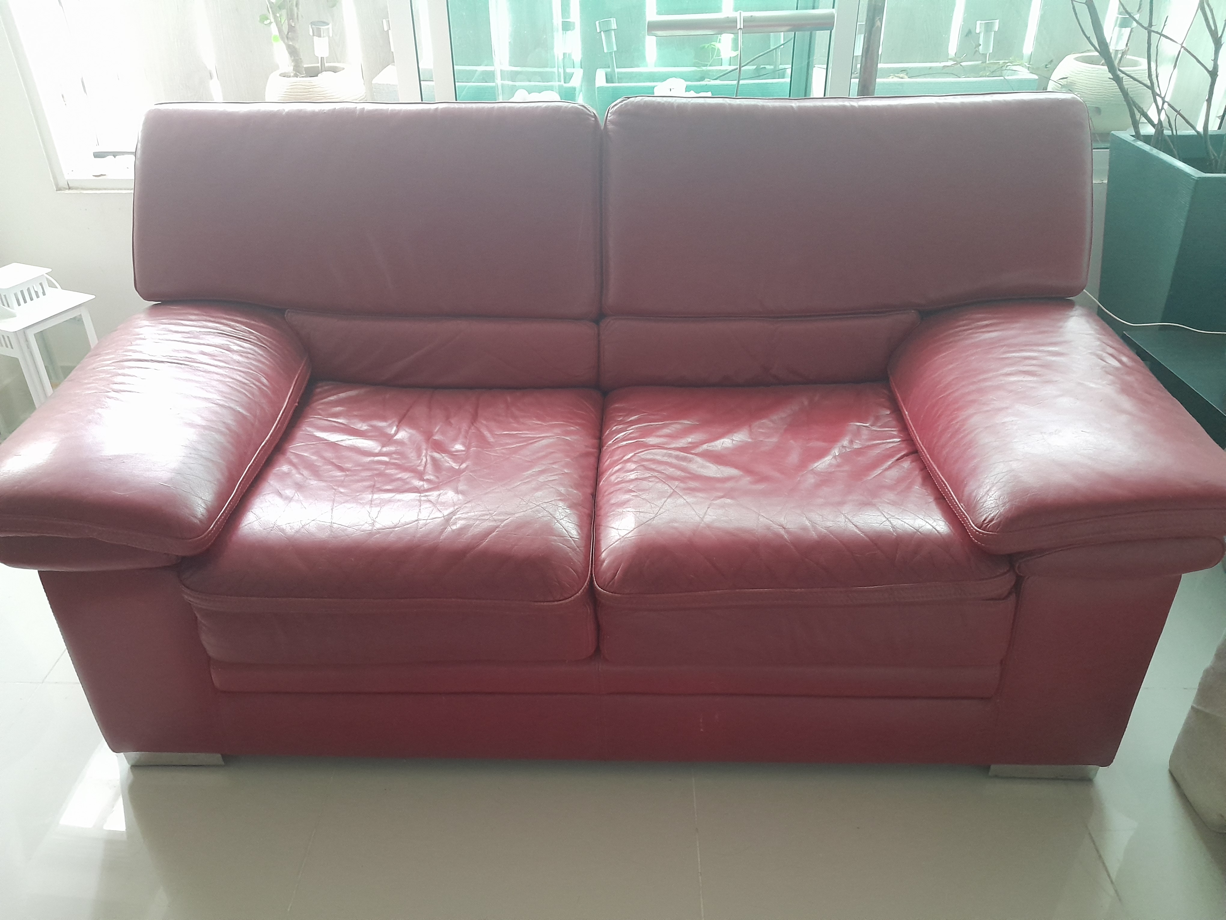 muebles y colchones - Sofá clásico en piel genuina 