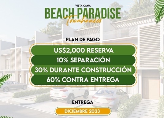 casas vacacionales y villas - VENTA DE Villas Townhouse en vista cana punta cana  5
