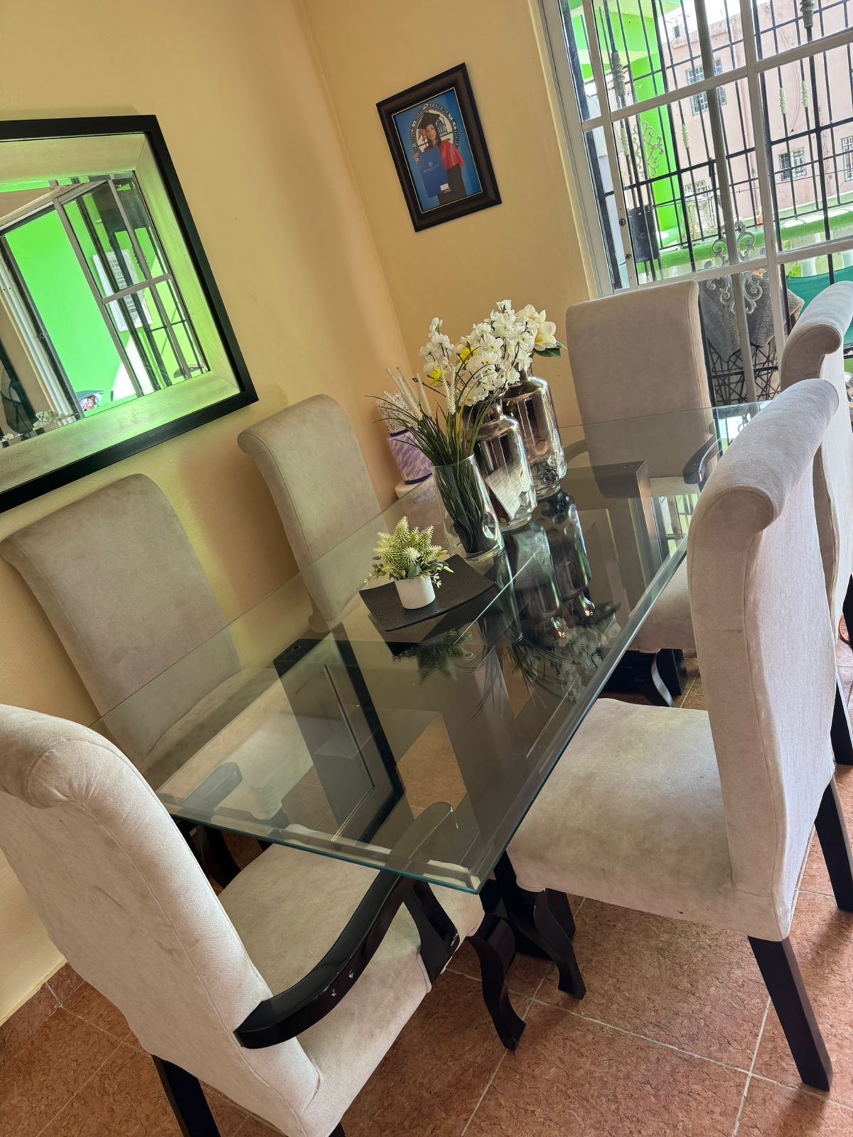 muebles y colchones - Comedor en tope de cristal 2