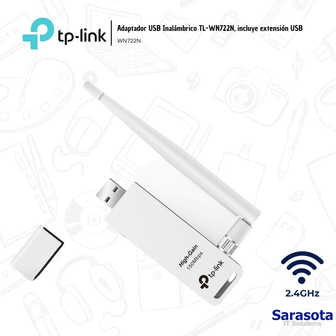 accesorios para electronica - Tp-Link Adaptador USB Inalámbrico TL-WN722N 2