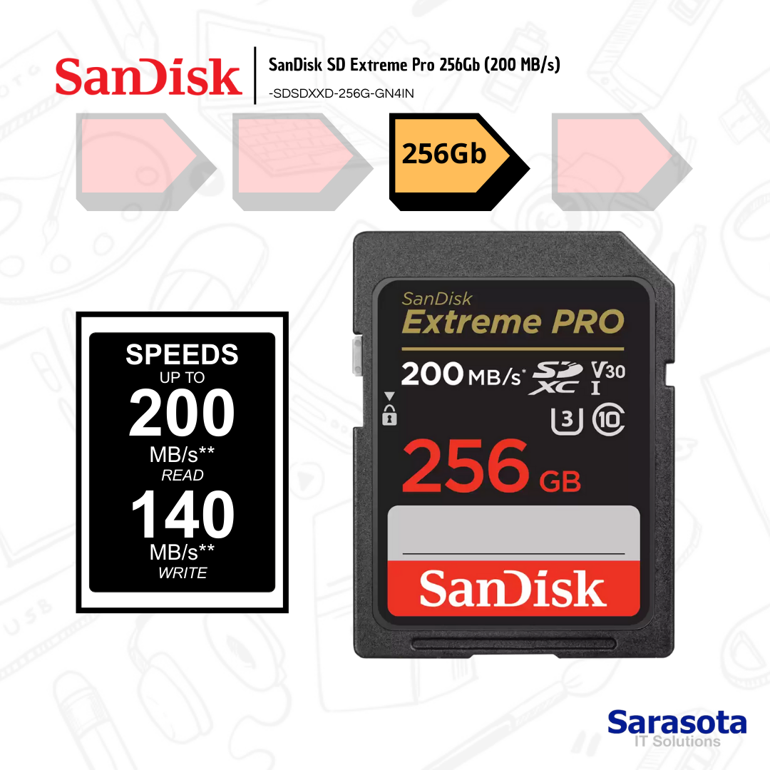 accesorios para electronica - Memoria SD 256Gb SanDisk Extreme Pro (200 MB/s) 0
