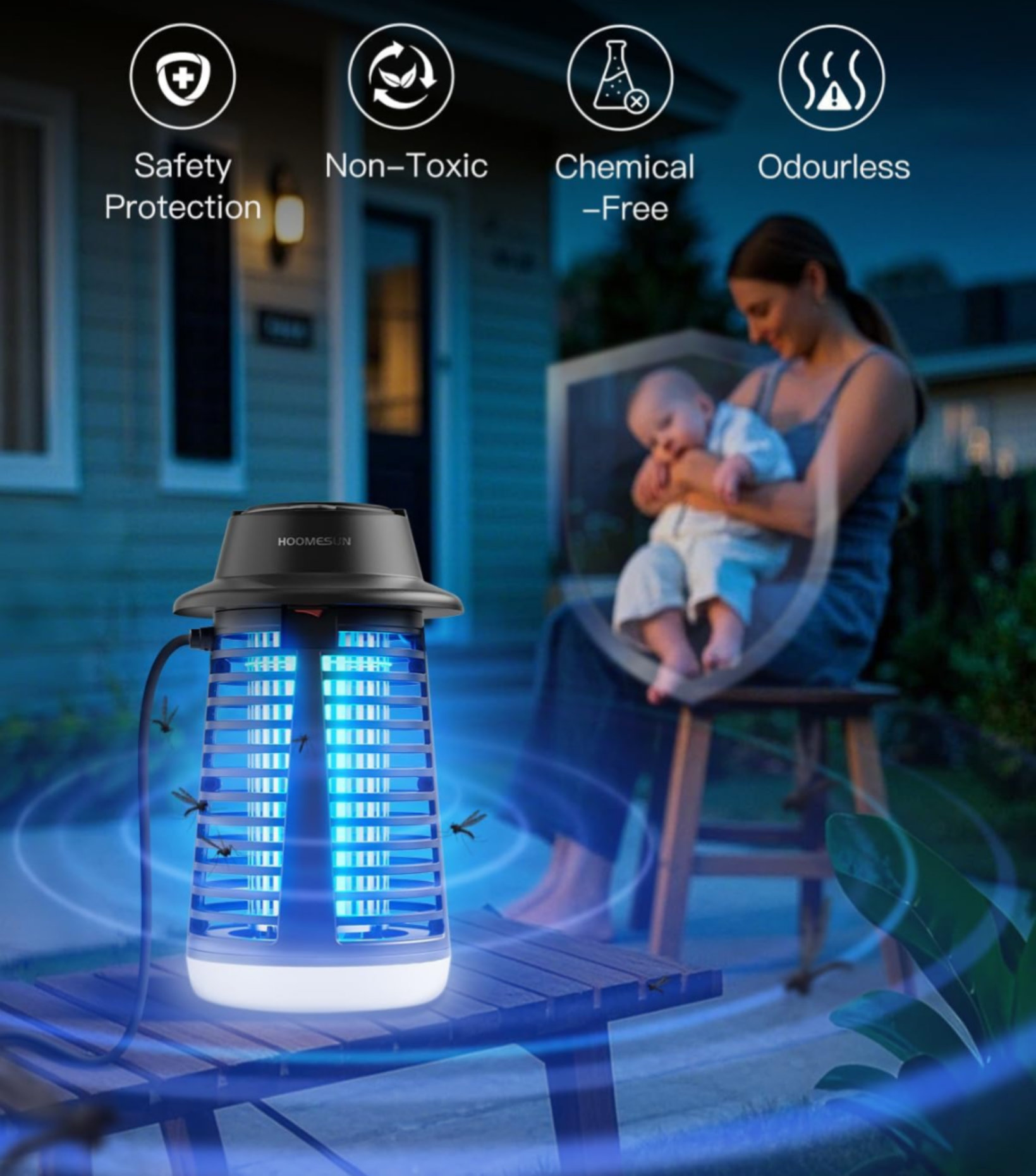 herramientas, jardines y exterior - 🔋💡¡Adiós Mosquitos! Exterminador Eléctrico 4200V 🦟⚡ Ideal para Exteriores 🌙 8