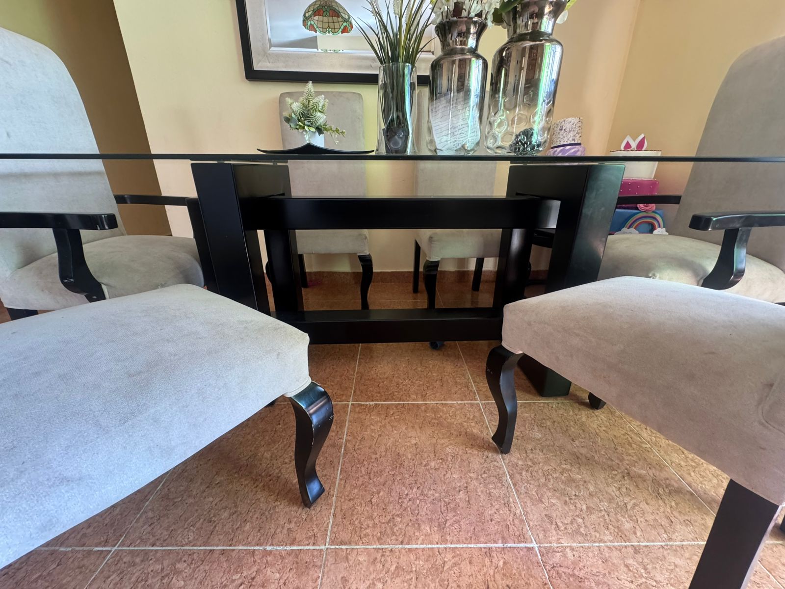 muebles y colchones - Comedor en tope de cristal 3
