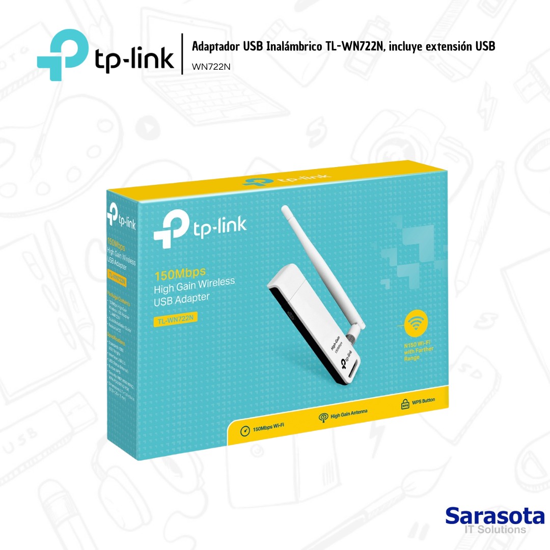 accesorios para electronica - Tp-Link Adaptador USB Inalámbrico TL-WN722N 3