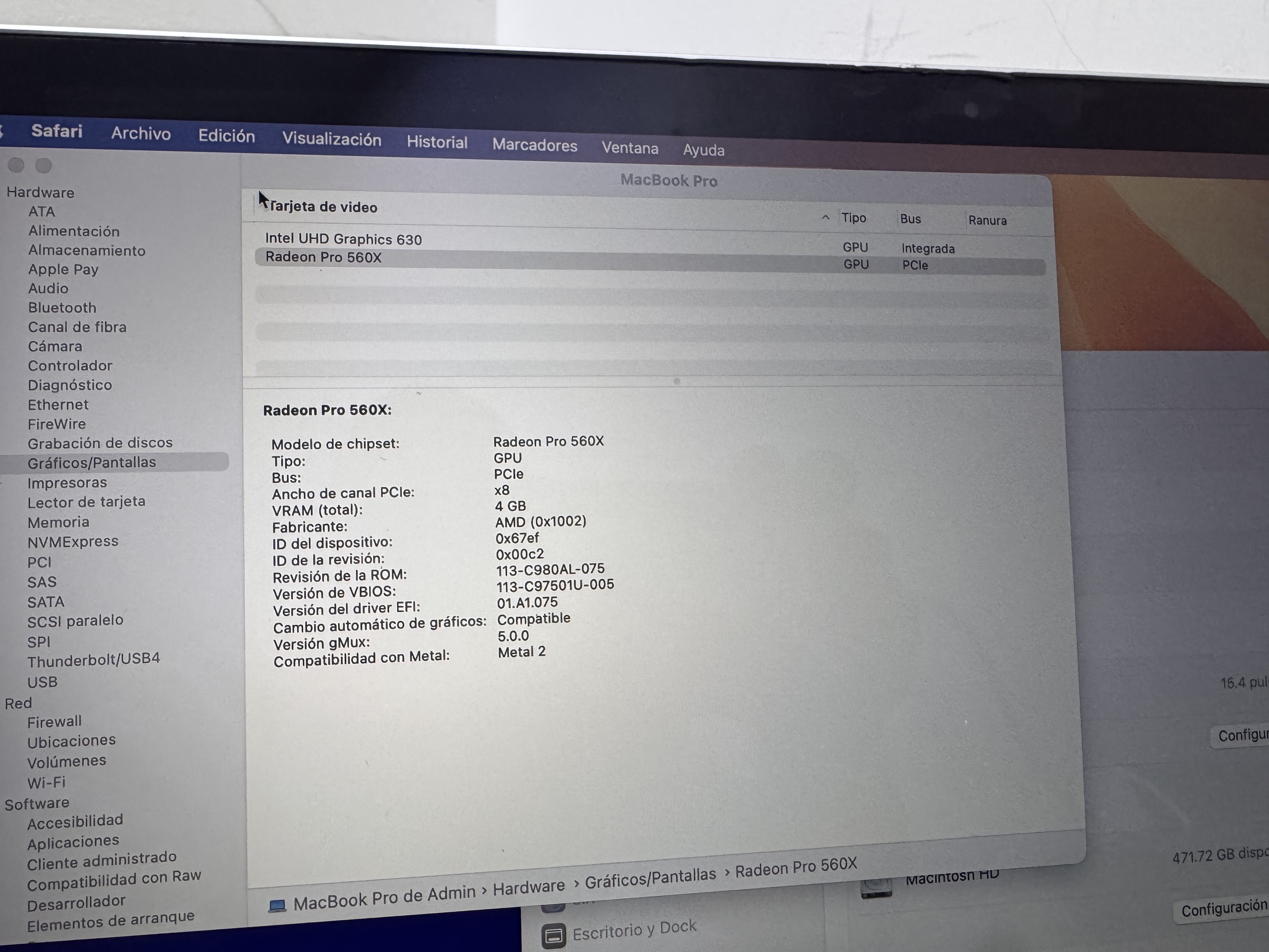 computadoras y laptops - MacBook Pro 15-inch 2019 i9 Doble Tarjeta Gráfica 7