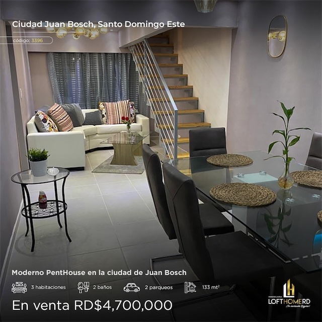 apartamentos - Venta de penthouse de 3 niveles en la ciudad Juan Bosh Santo Domingo este 